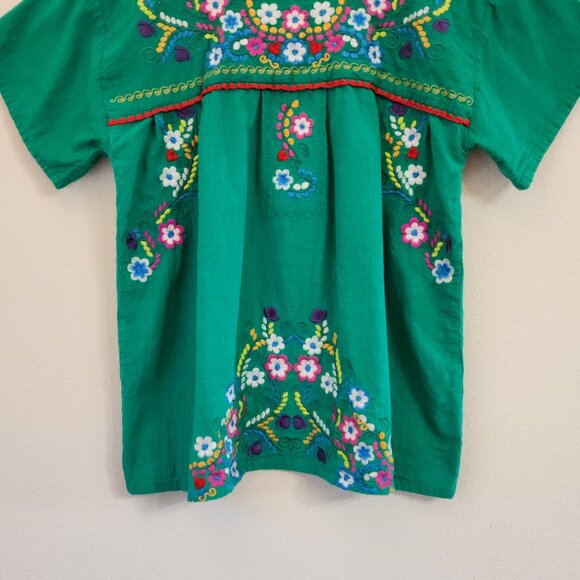 YZXDORWJ Peasant Top XL Embroidered Floral Boho Artsy Mexican Artsy Cotton - Picture 5 of 16